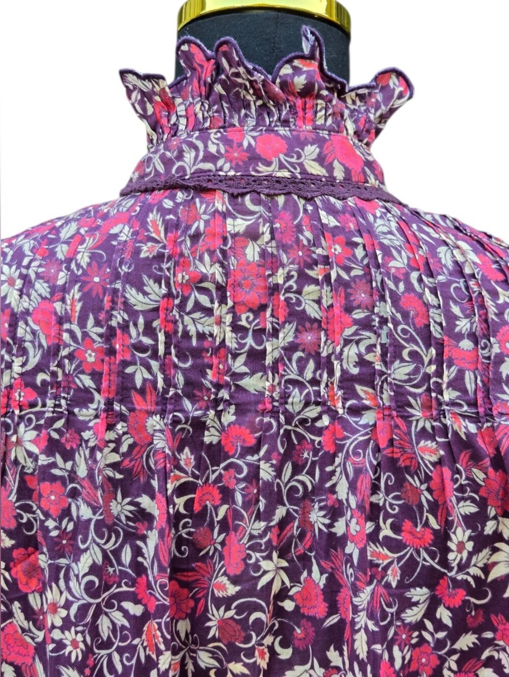 NWT Farm Rio Chelsea Garden Purple Floral Cotton Lace Blouse Size M - Picture 7 of 12